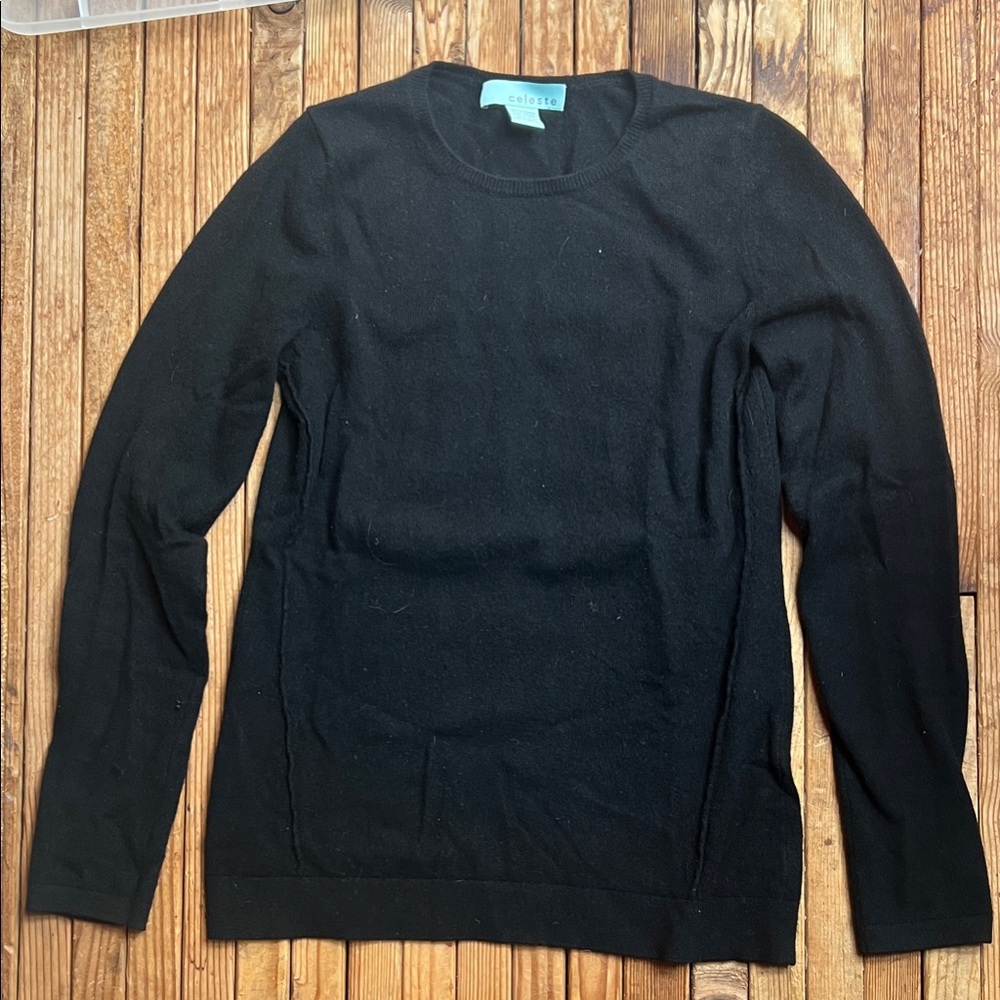 Celeste exposed seaming 100% cashmere crewneck Sweater